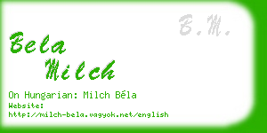 bela milch business card